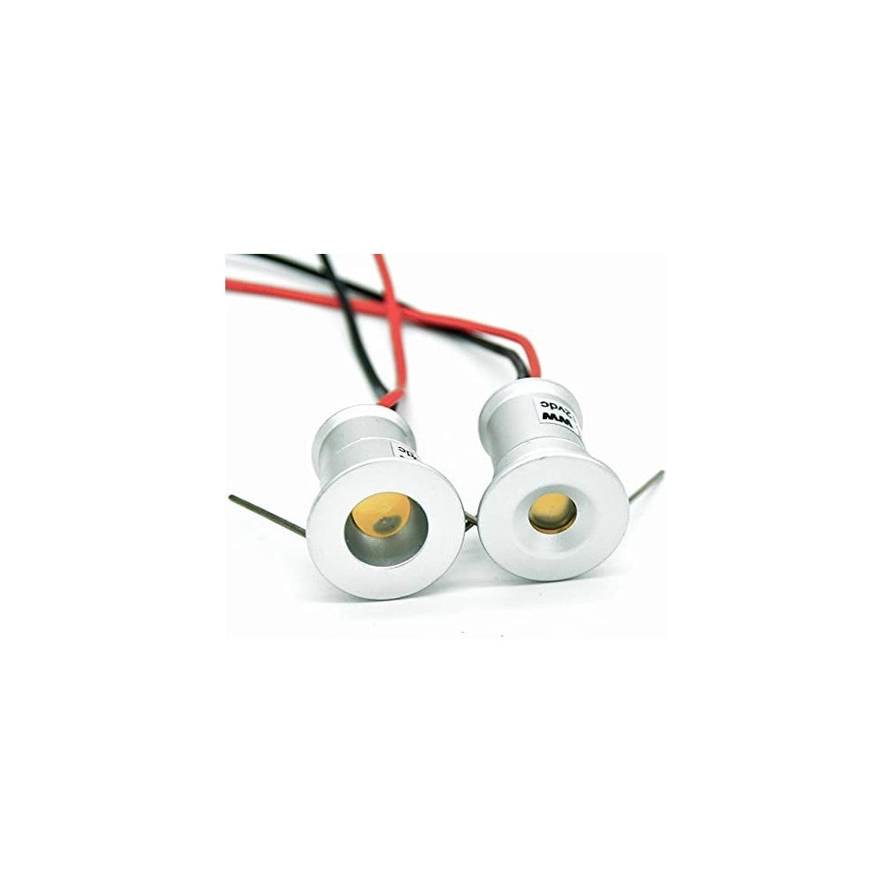 Trade Shop - 9 X Mini Faretto A Led Da Incasso 1w Cree Cob Silver Cielo Stellato Punto Luce - -bianco Caldo      -