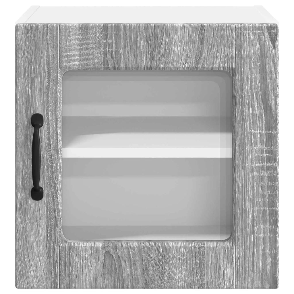 Pensile da cucina | Mobile in vetro da parete PORTO Grigio Sonoma 40 x 31 x 40 cm