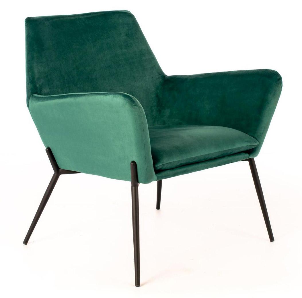 Poltrona Imbottita 54x71,5x70 cm in Velluto Verde