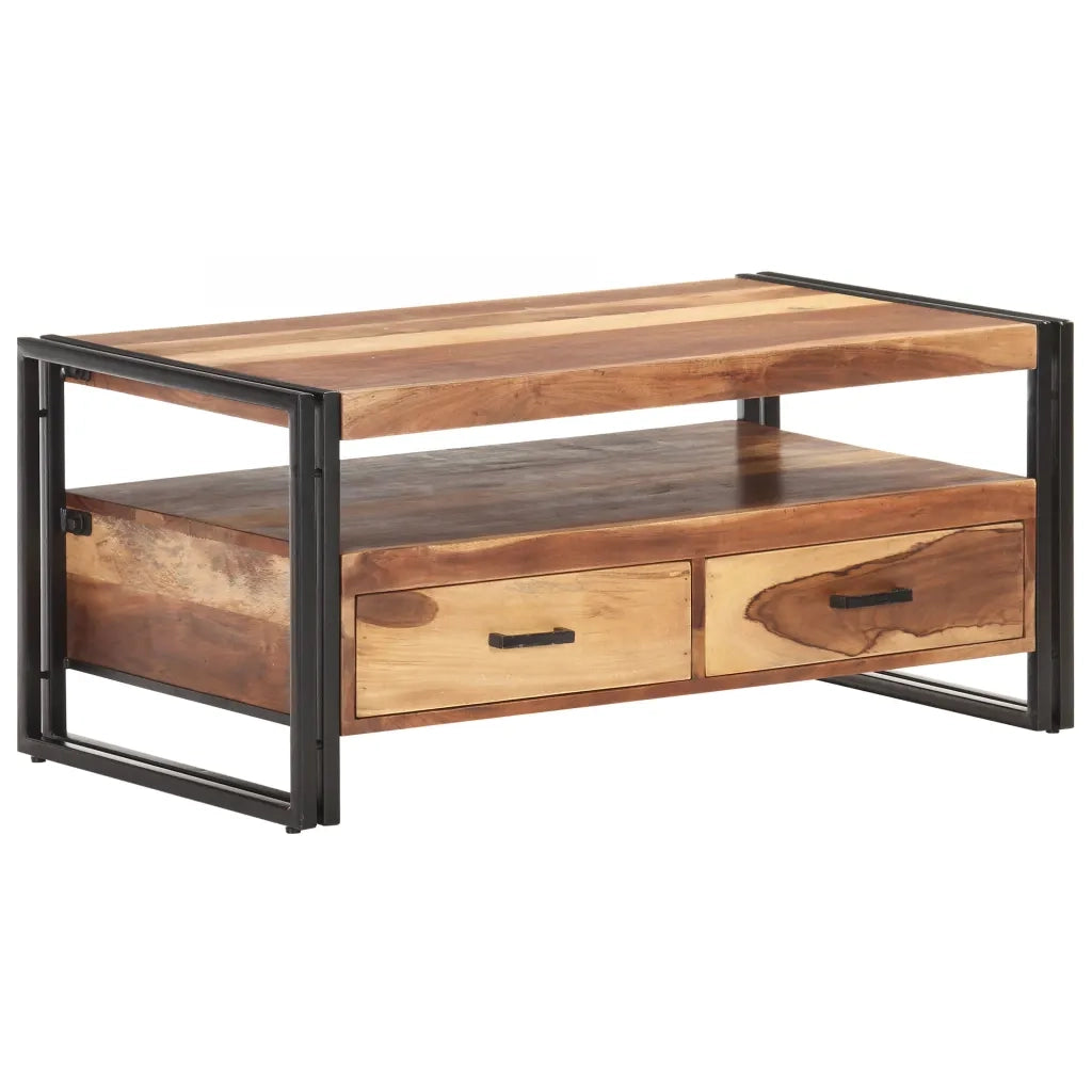 Tavolino 100x55x45cm in Massello Acacia con Finitura Sheesham cod mxl 54934
