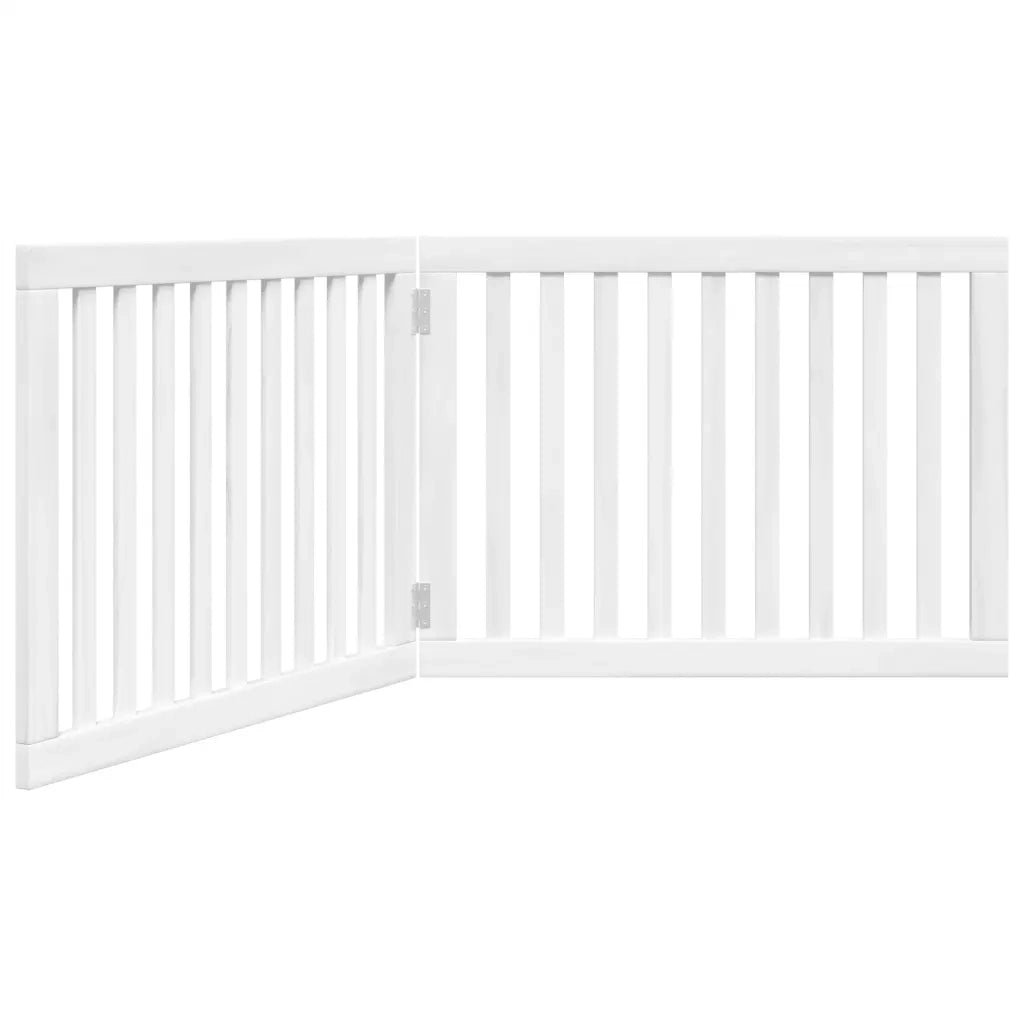 Cancello per Cani Pieghevole 2 Pannelli Bianco 160 cm Pioppo CFW4550059