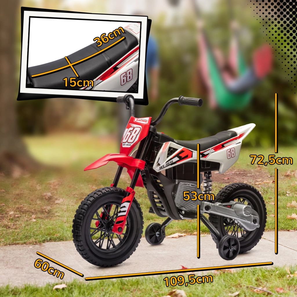 Moto Elettrica per Bambini 3-6 Anni ¨C zephmum ¨C Rosso 12V 2 Motori