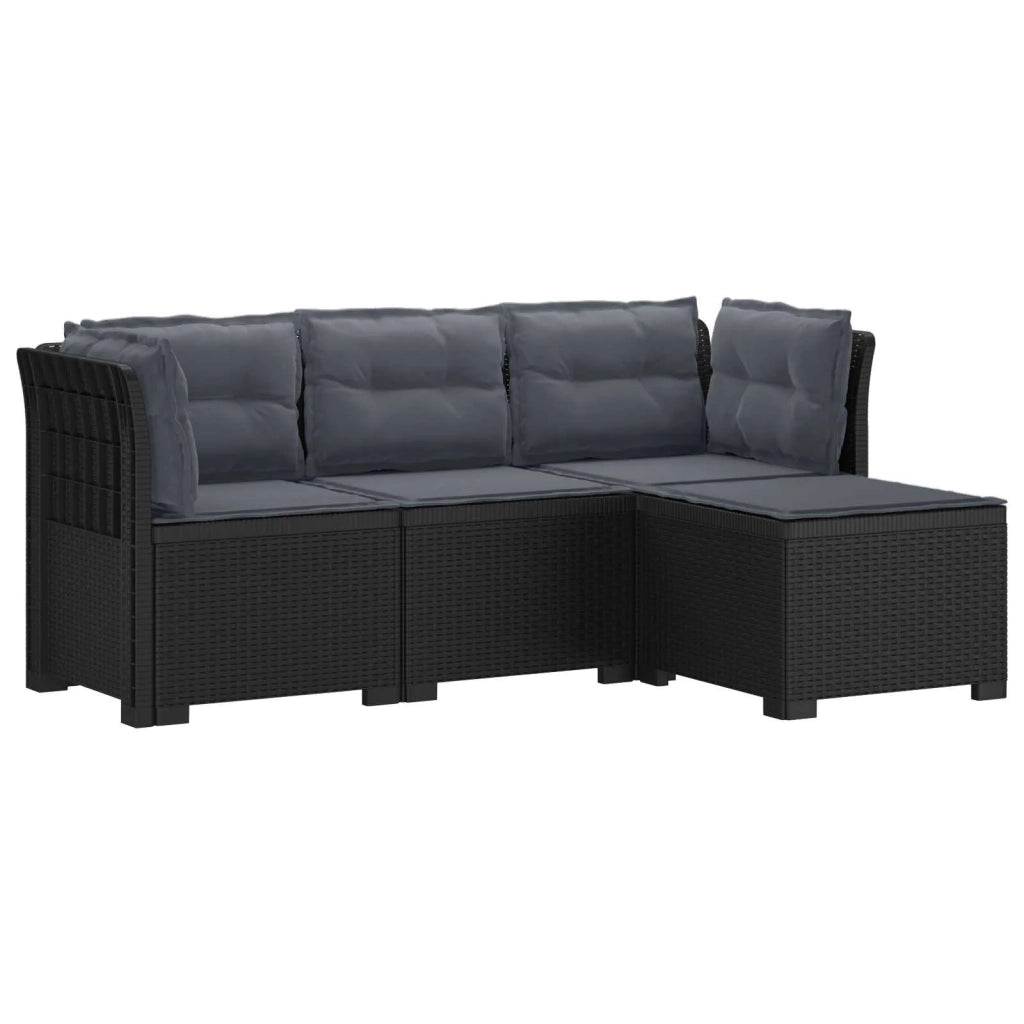 Divano da giardino 4 posti con cuscini aspetto rattan PP 3443945