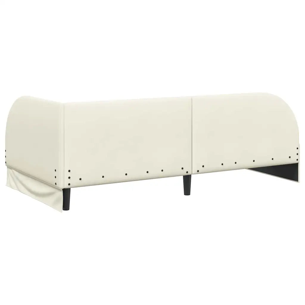 Struttura Letto Angolare con Materasso 2 pcs Crema Velluto 3394191