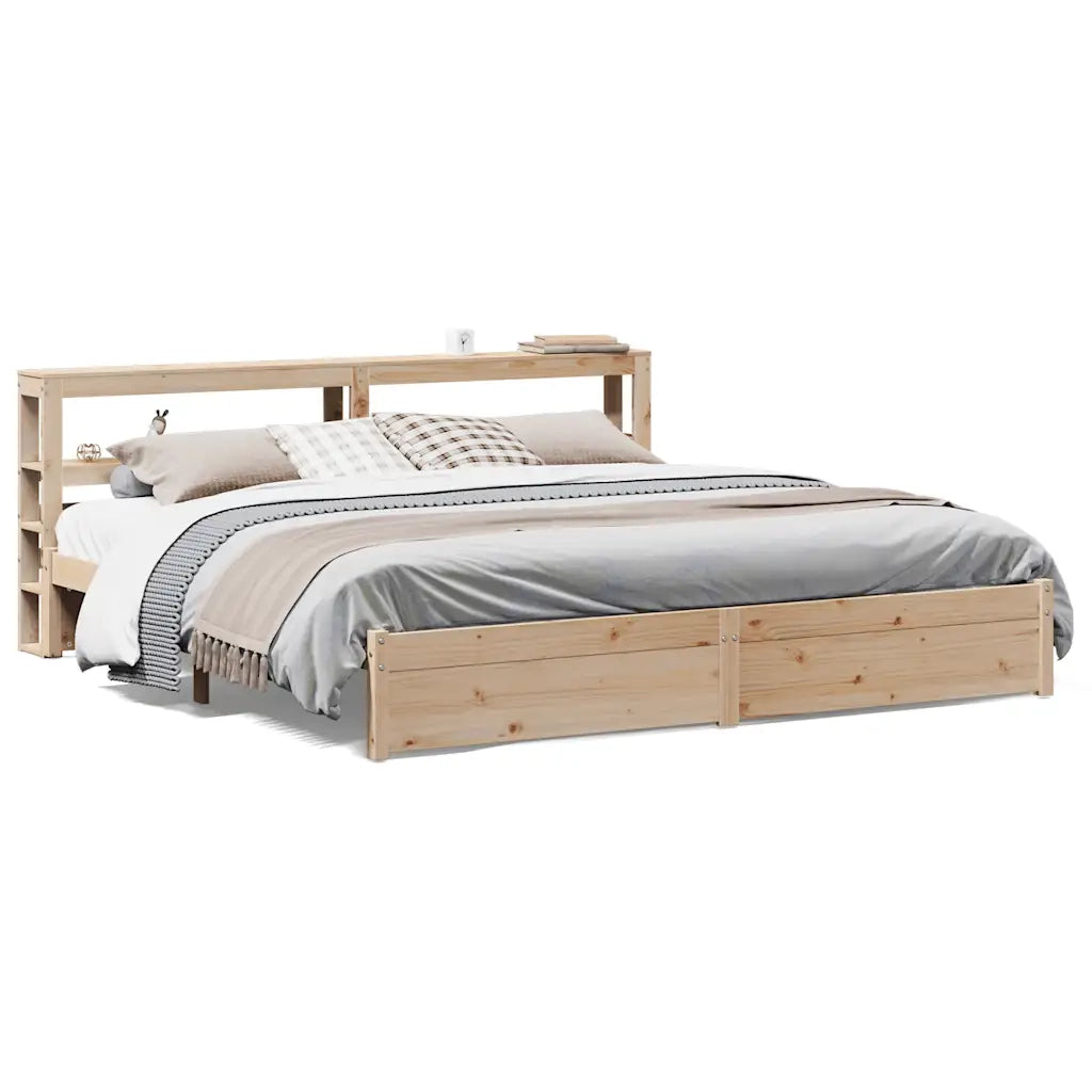 Giroletto con Testiera 200x200 cm in Legno Massello di Pino