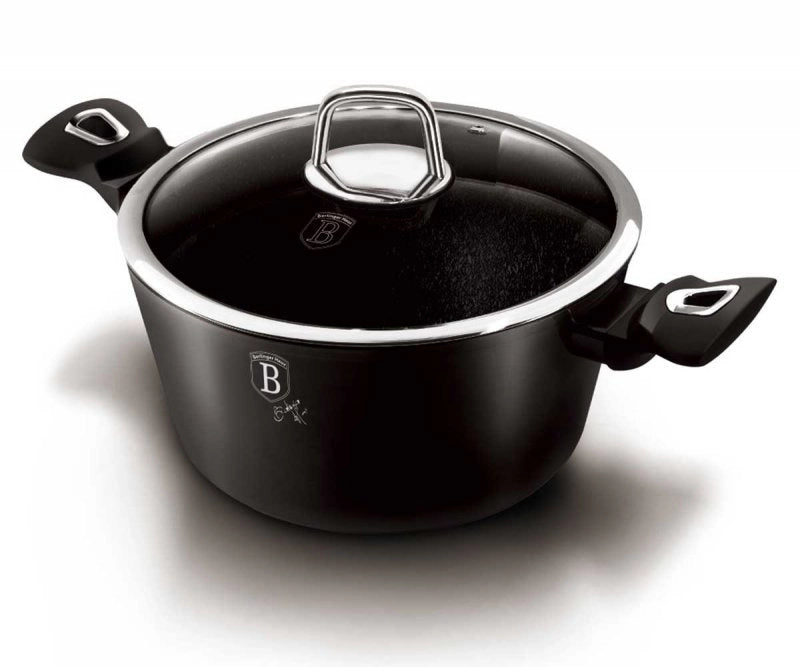 Berlinger haus BH-1852 Pentola in granito da 24 cm con coperchio - Pentole Royal nere