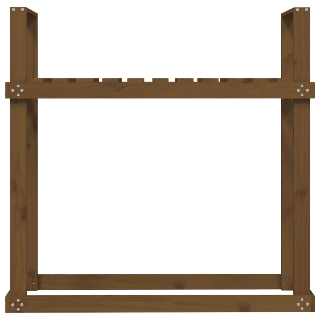 Portalegna-Scaffale per Legna Ambra 110x35x108,5 cm in Legno Massello di Pino