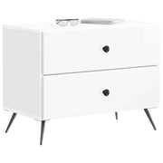 Comodino | Armadio da Notte | Mobiletto da notte con cassetto Bianco Lucido 62 x 34,5 x 47,5 cm