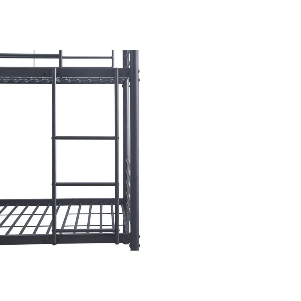 Letti a castello SAMMY – 90x200 cm in metallo grigio scuro con reti incluse