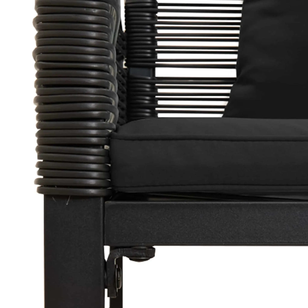 Set di Mobili da Esterno con cuscino Nero polyrattan