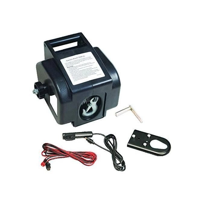 Vigor VAE-12 Argano Elettrico 12V 300W Fune Acciaio 9 metri Trazione 900 Kg con Manovella Ausiliaria