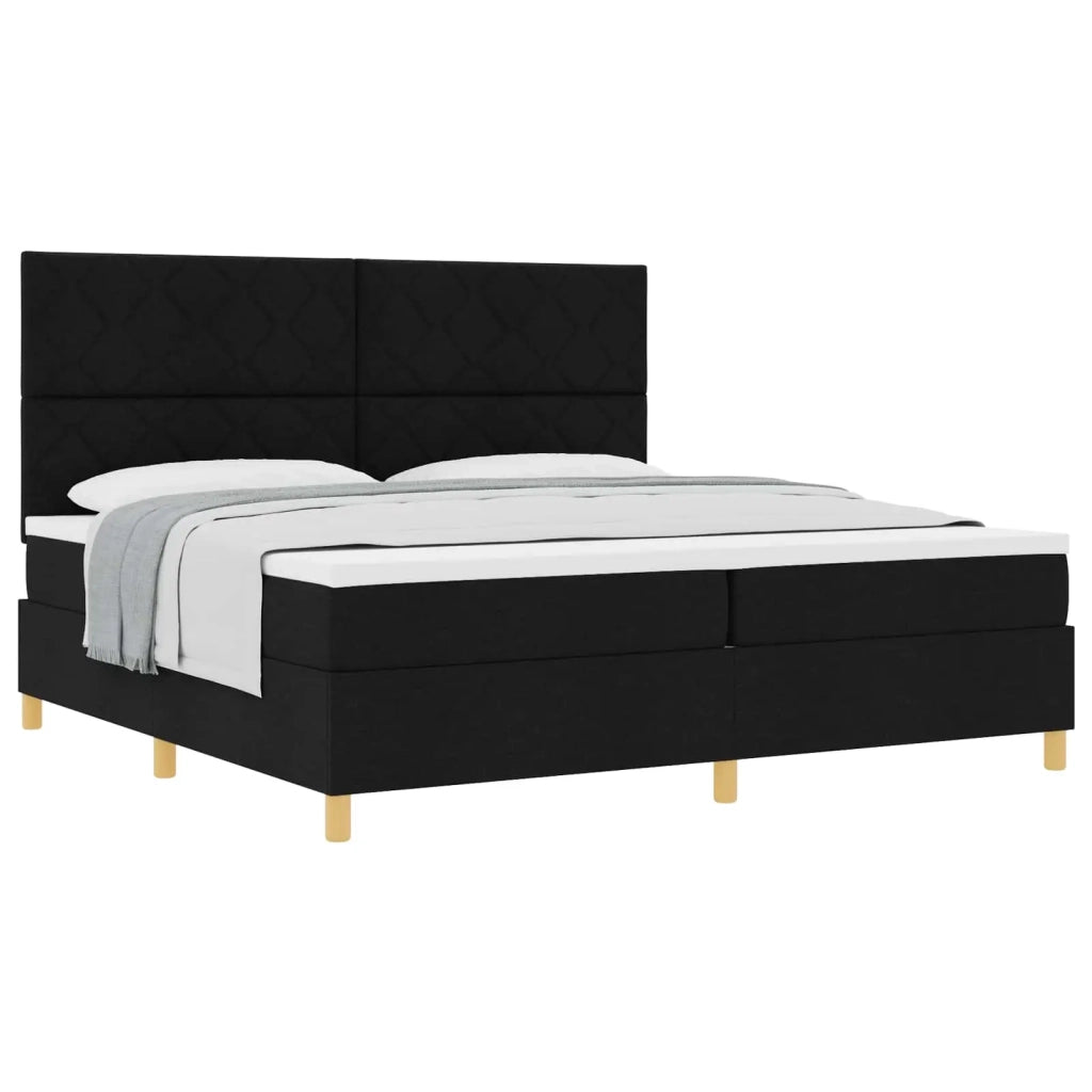 Letto a molle con materasso Nero 200 x 200 cm Tessuto 3339723