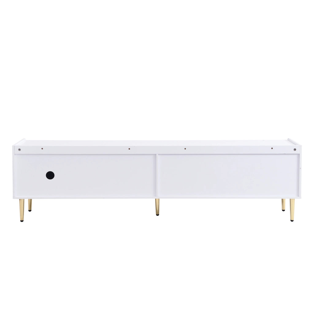 MOBILE TV 170x35x47,5 cm Bianco MDF con dettagli dorati