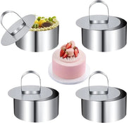 Set di 4 anelli per dessert in acciaio inossidabile a forma rotonda