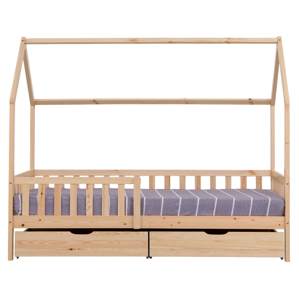 Letto a cabina per bambini 190x90cm in legno con cassetti MARCEAU