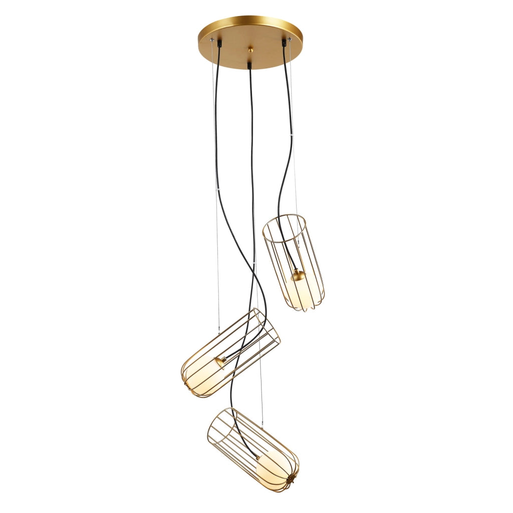 Lampadario Italux Coco moderno oro in vetro 3xG9 Ø30 H104
