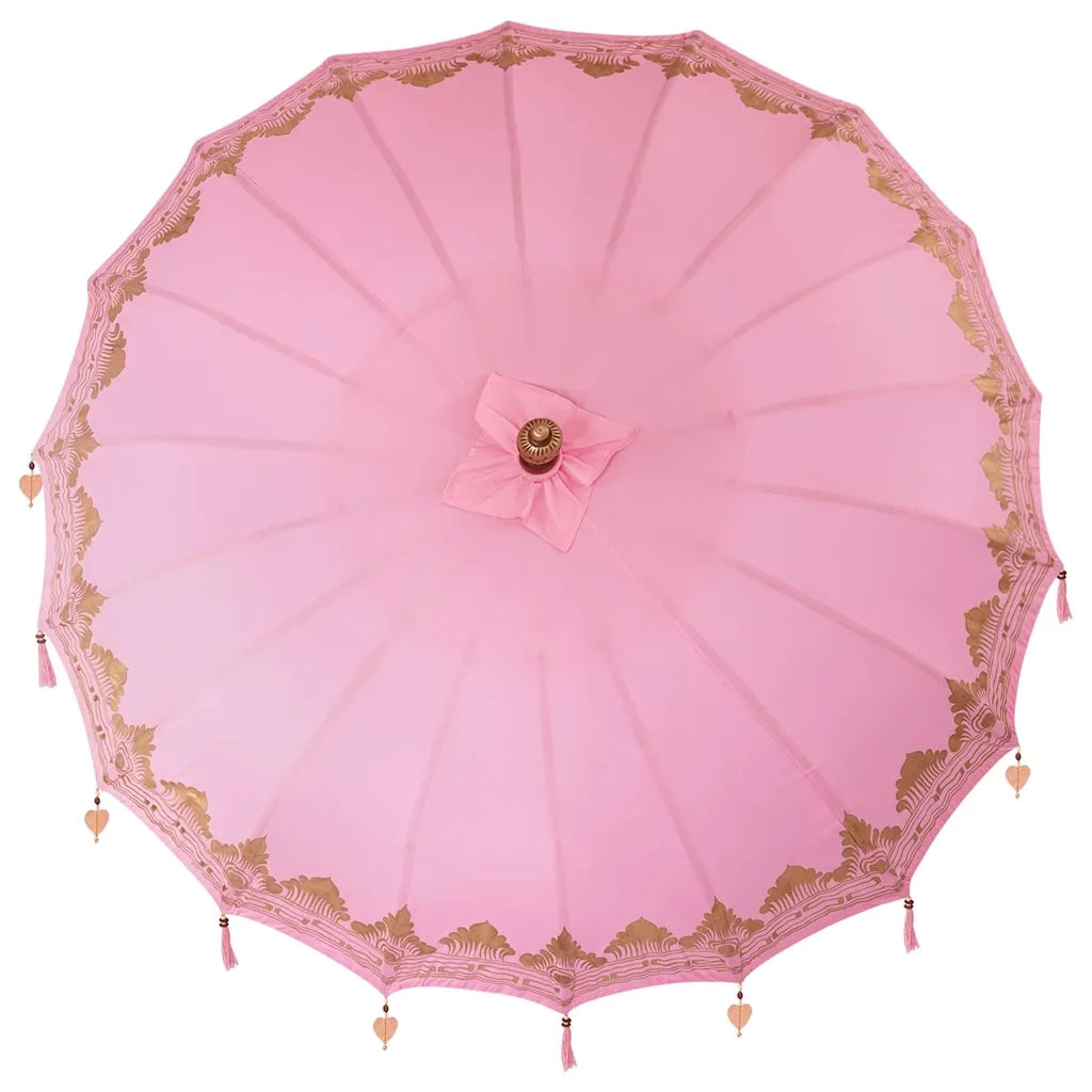 Ombrello balinese con base Rosa 215 x 215 x 260 cm