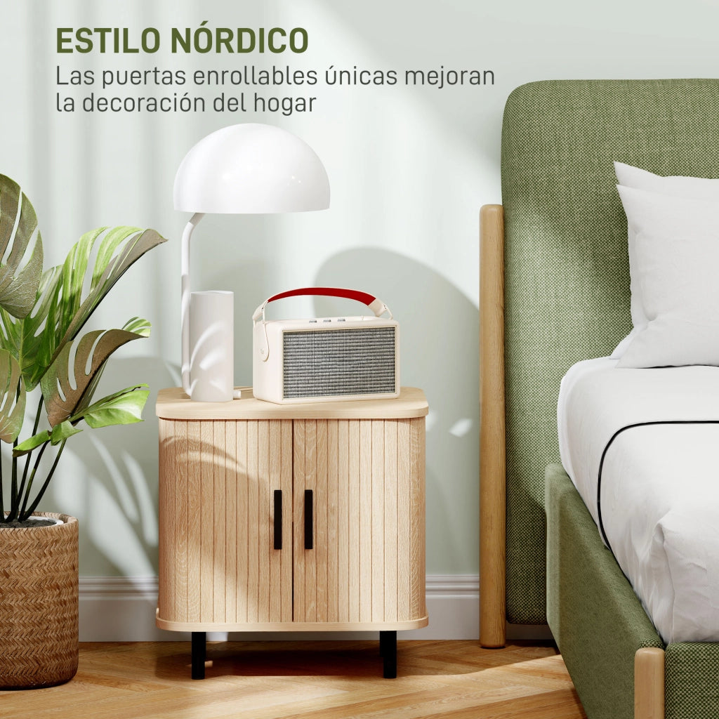 Comodino con Cassetto e Ripiani ¨C Zephmum ¨C 48x40x48 cm Robe Effetto Legno