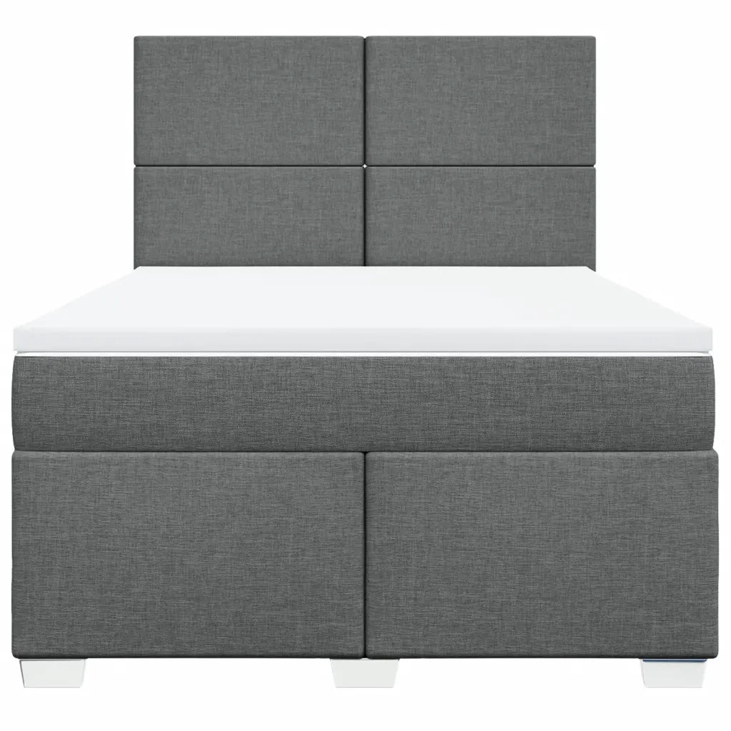 Giroletto a Molle con Materasso Grigio Scuro 160x200 cm Tessuto 3292833