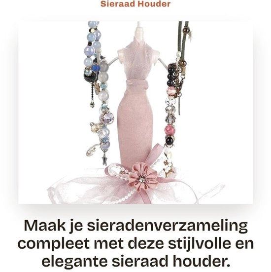 Organizzatore di gioielli con design elegante - Sostegno per bracciali - Custodia per anelli - Albero per gioielli - Appoggio per collane - Materiale: resina e tessuto - Organizzatore di gioielli