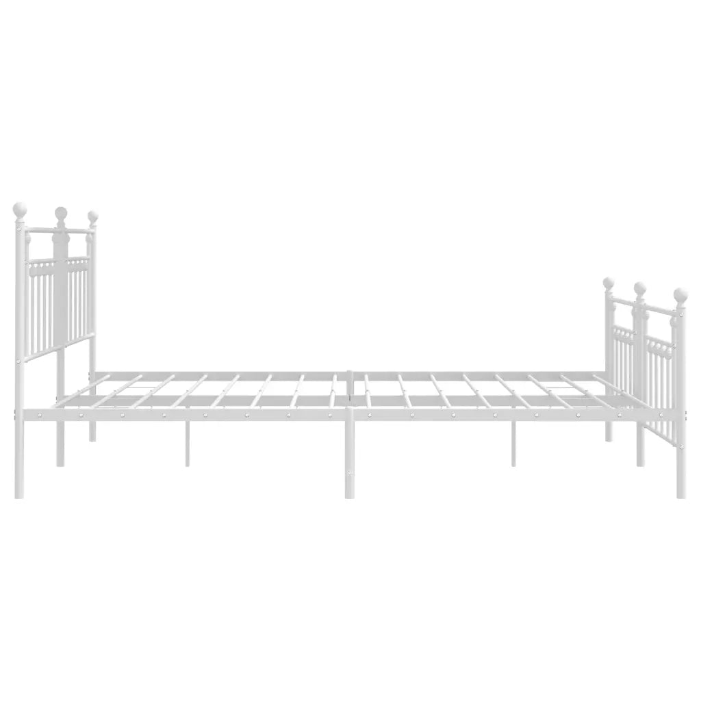 Giroletto con Testiera e Pediera-Struttura Letto Metallo Bianco 200x200 cm 164829