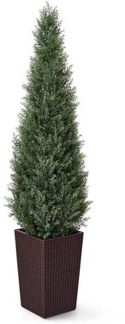 Pianta di Cedro Artificiale Grande 150 cm in Vaso Conico Mocha - Resistente ai Raggi UV, Pianta Artificiale Simile a quella Reale - Decorazione Interna e Esterna per Salotto Giardino Arredamento Casa, VN155