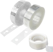 Strisce per palloncini 3 rotoli - Catena per palloncini a doppie/ singole gocce - Strisce per palloncini - Strisce per palloncini con colla - Strisce per palloncini per slitta - Adatto per feste - Materiale trasparente in plastica