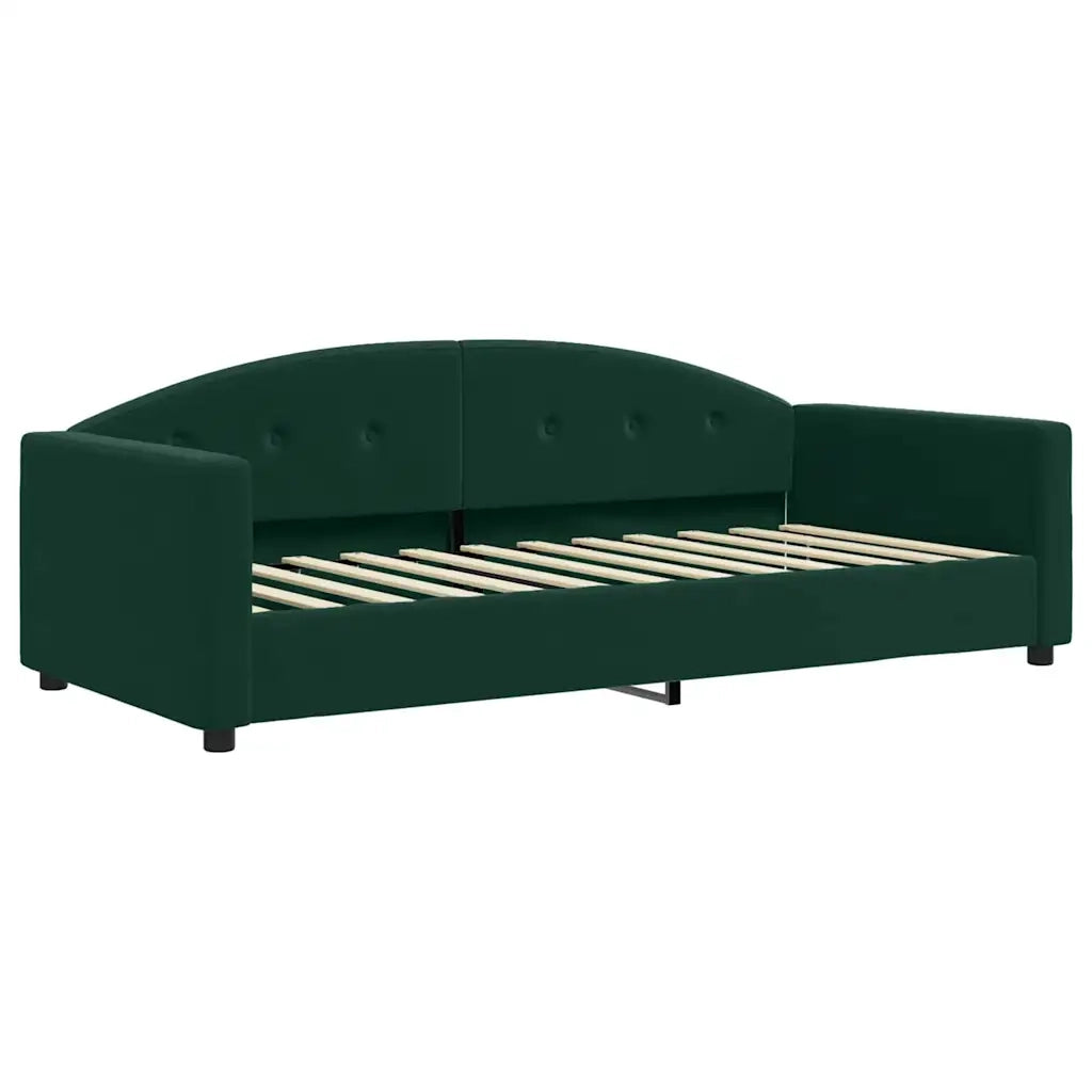 Divano Letto con Letto Estraibile Verde Scuro 90x200cm Velluto 3197303