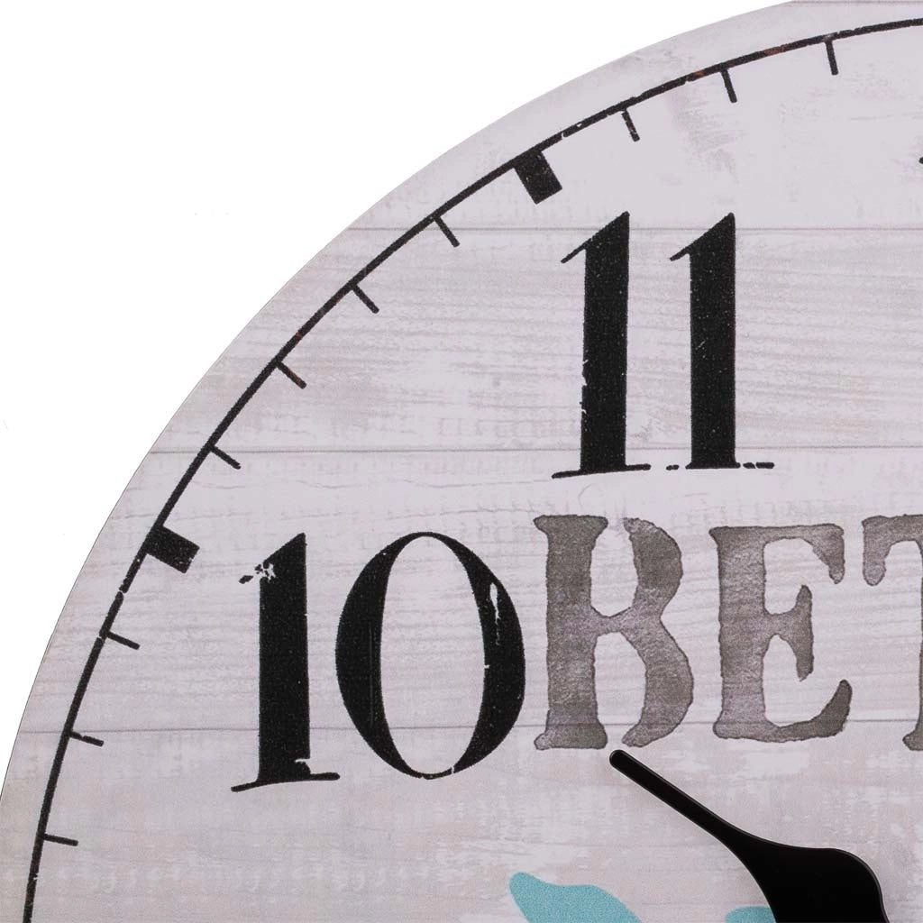 Orologio da parete in legno bianco d34x2h