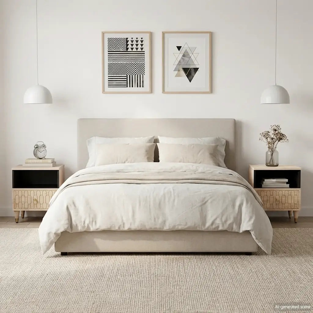 Comodini 2pz 40x33x46 cm in Legno Massello di Mango 358255