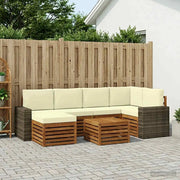 Set divano sezionale con cuscino 7 pcs Naturale e Crema