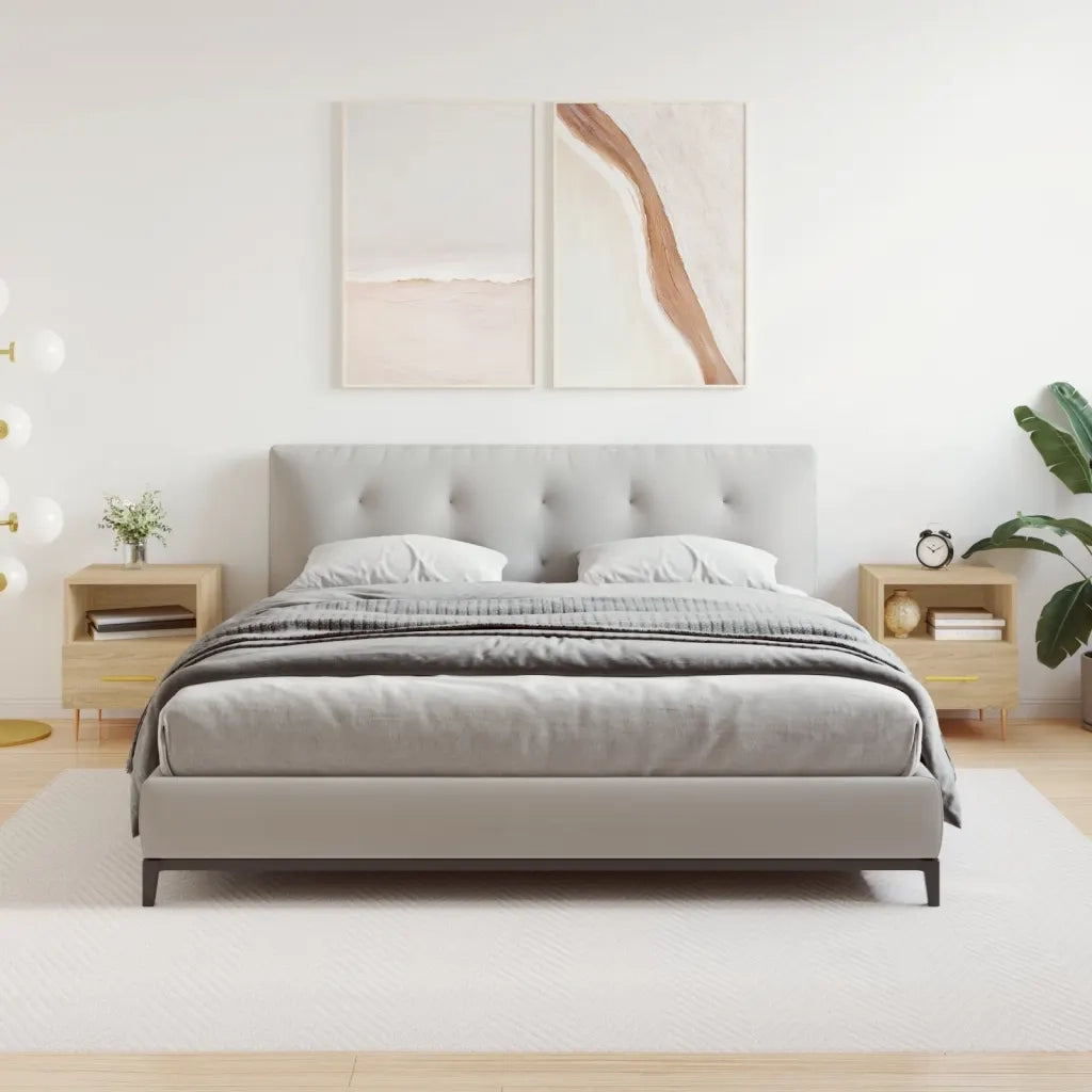 Set di 2 Comodini | Armadio da Notte | Mobiletto da notte Rovere Sonoma 40x35x47,5 cm in Legno Multistrato