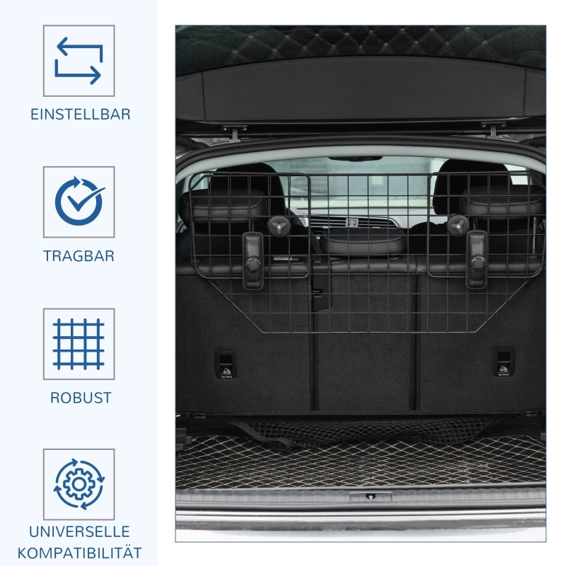 Rete divisoria universale per cani da auto, protezione per bagagliaio, regolabile da 90 a 120 cm, in metallo