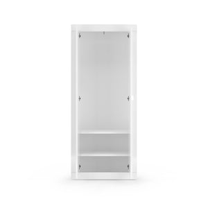 Armadio Guardaroba con Appendiabiti e Ripiani 78x30x186,5 cm Linea Basic Bianco Lucido