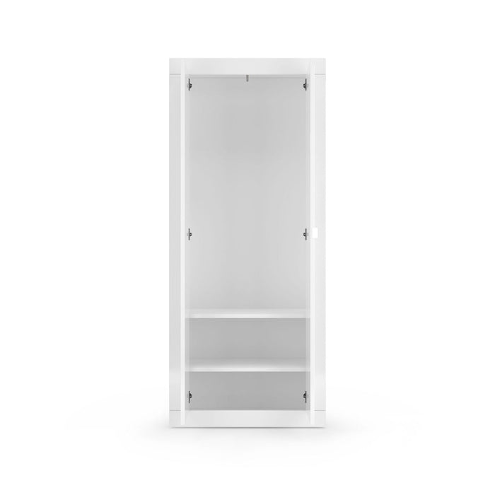Armadio Guardaroba con Appendiabiti e Ripiani 78x30x186,5 cm Linea Basic Bianco Lucido