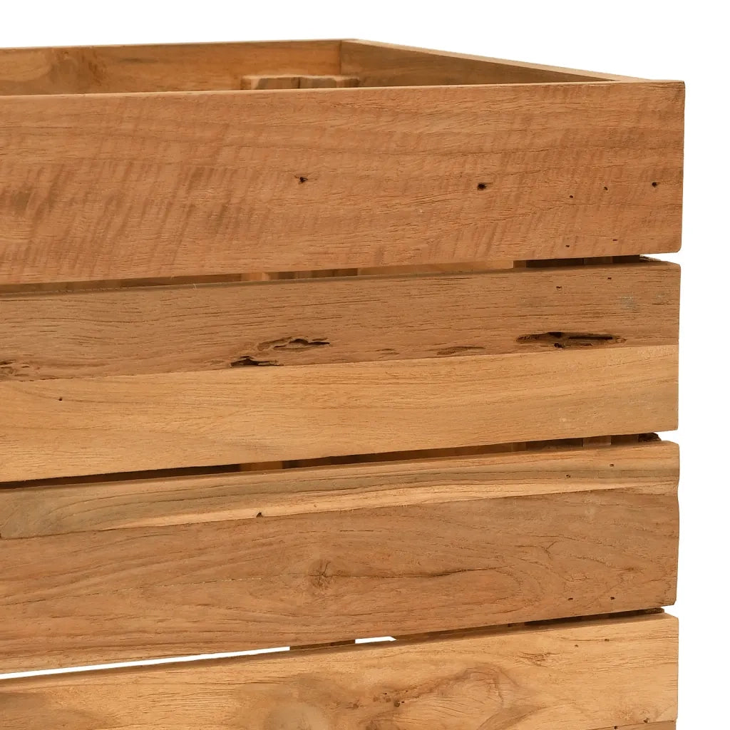 Letto Rialzato 50x40x38 cm Legno di Teak di Recupero e Acciaio 47421