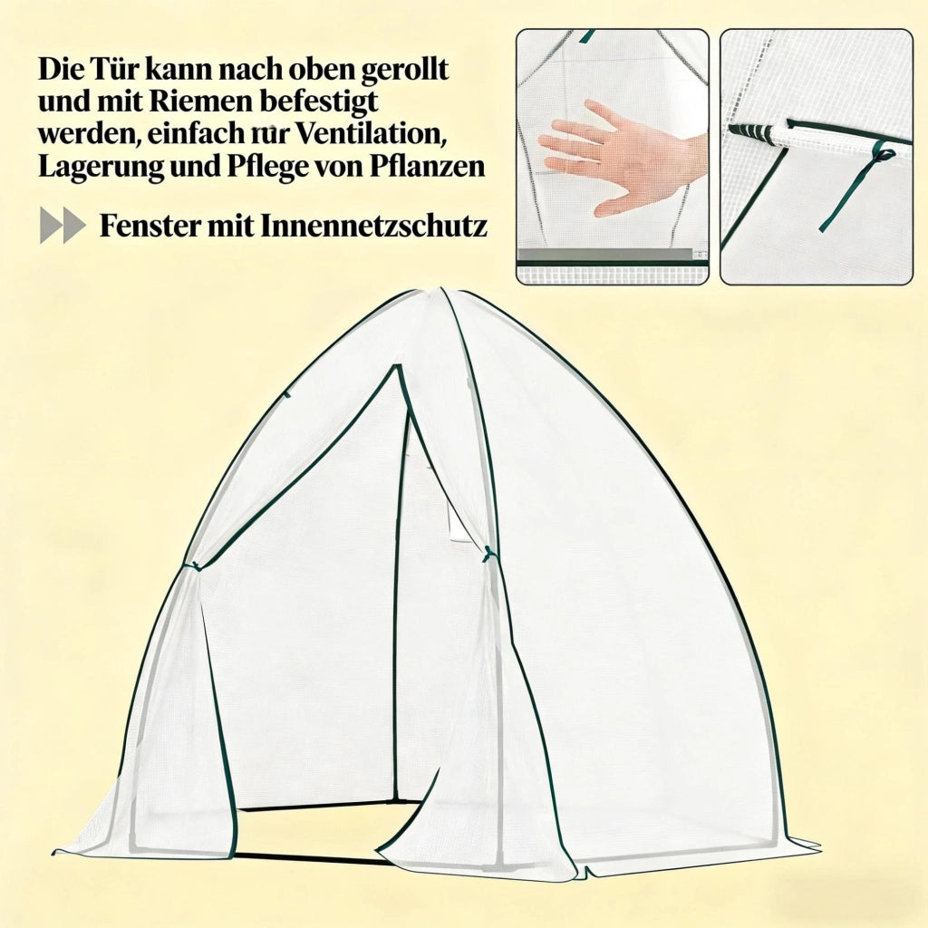 Serra da giardino a teepee in PE e acciaio 240x200x240 cm