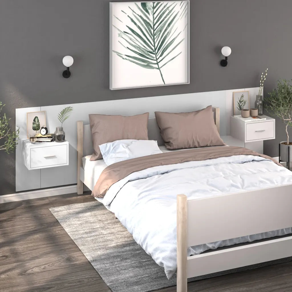 Comodino a Parete Bianco 810971