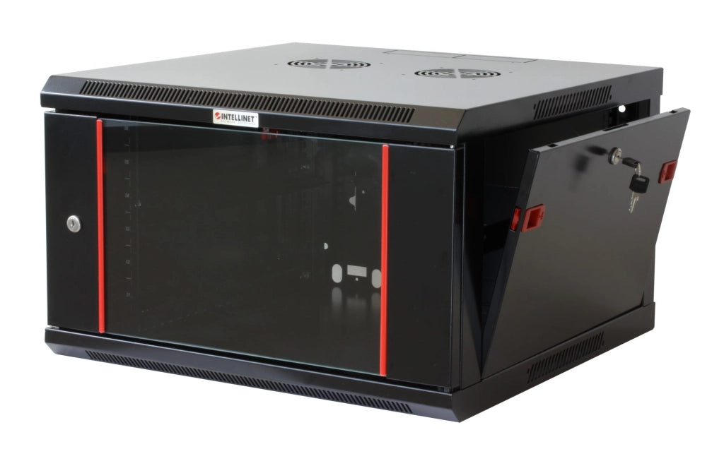 Armadio Rack 19'' a muro 9 unità sezione unica prof. 600mm Nero