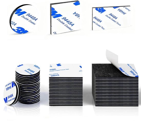 Doppio Sfoglia Adesivo Extra Resistente - 60 Pezzi - Schiuma EVA - Per Pareti/Suoli - Quadrato/Rondi - Ecologico - Adesivi per Pareti