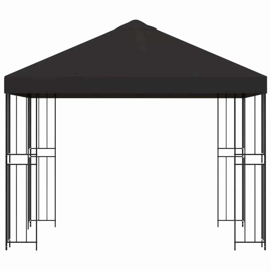 Gazebo 3 x 3 m Antracite Poliestere e Acciaio 190 gsm
