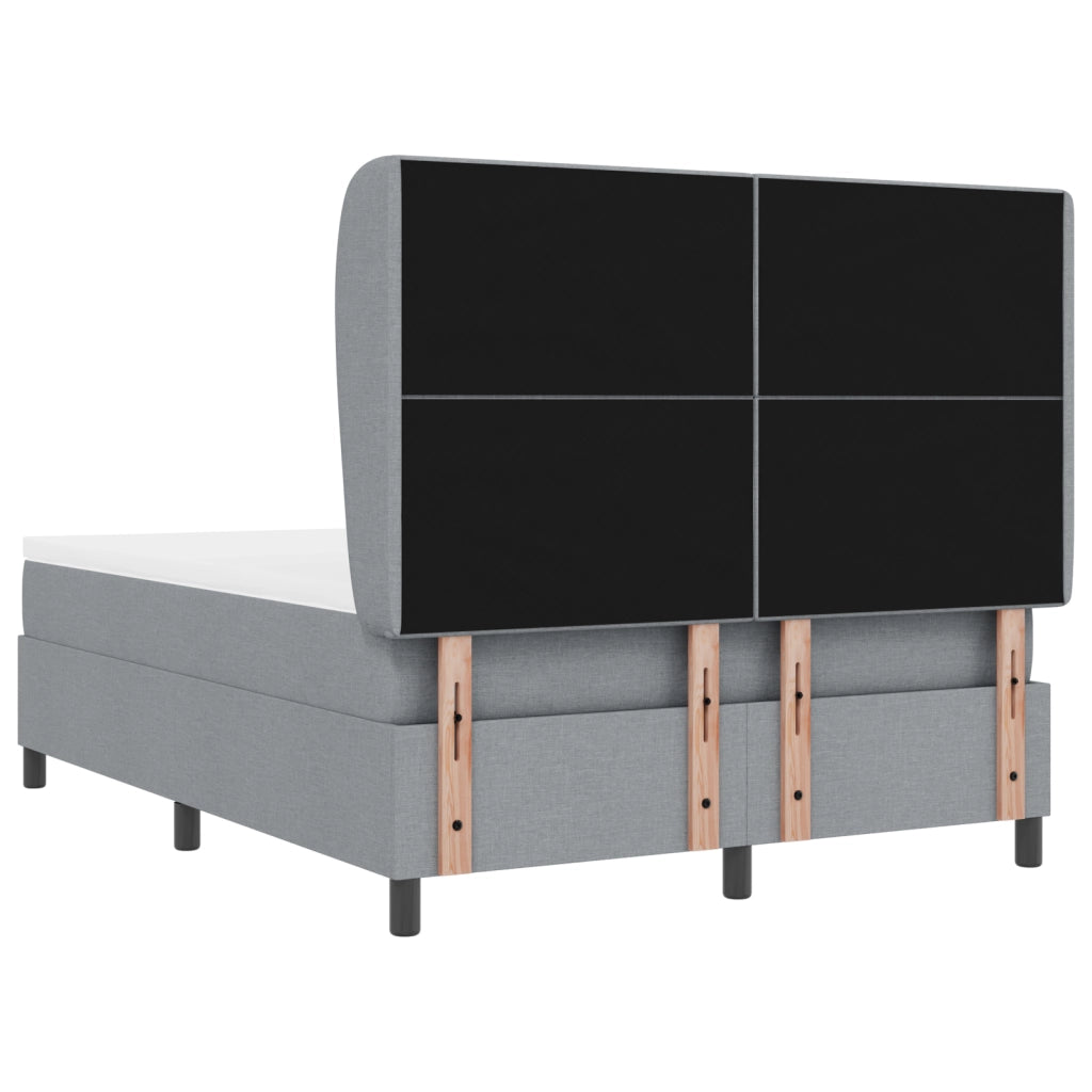 Letto Box Spring con Materasso Grigio chiaro 140x190 cm Tessuto