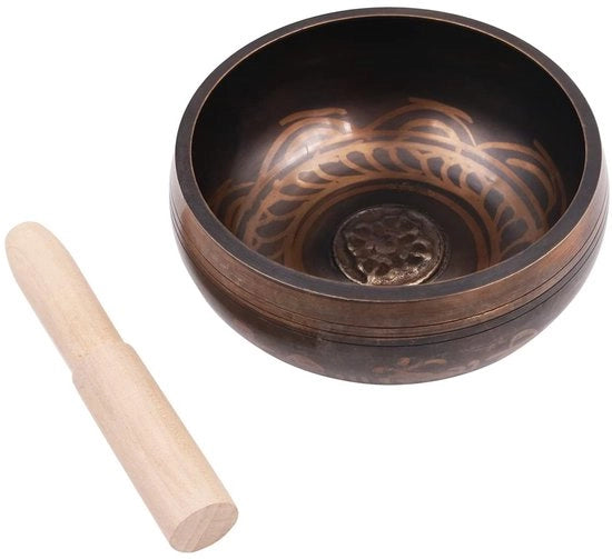 Set di Campana a Tono - Inclusa Mazzetta/Cuscino - Compatta - Meditazione/Yoga - Riduzione dello Stress - 11,5 cm di Diametro - Meditazione
