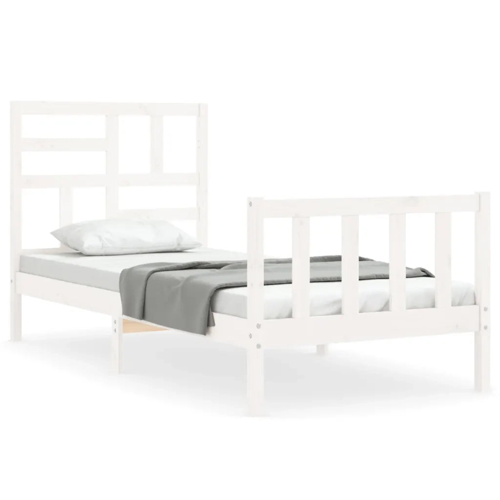Giroletto senza Materasso-Struttura Letto Bianco 100x200 cm Legno Massello Pino 565188