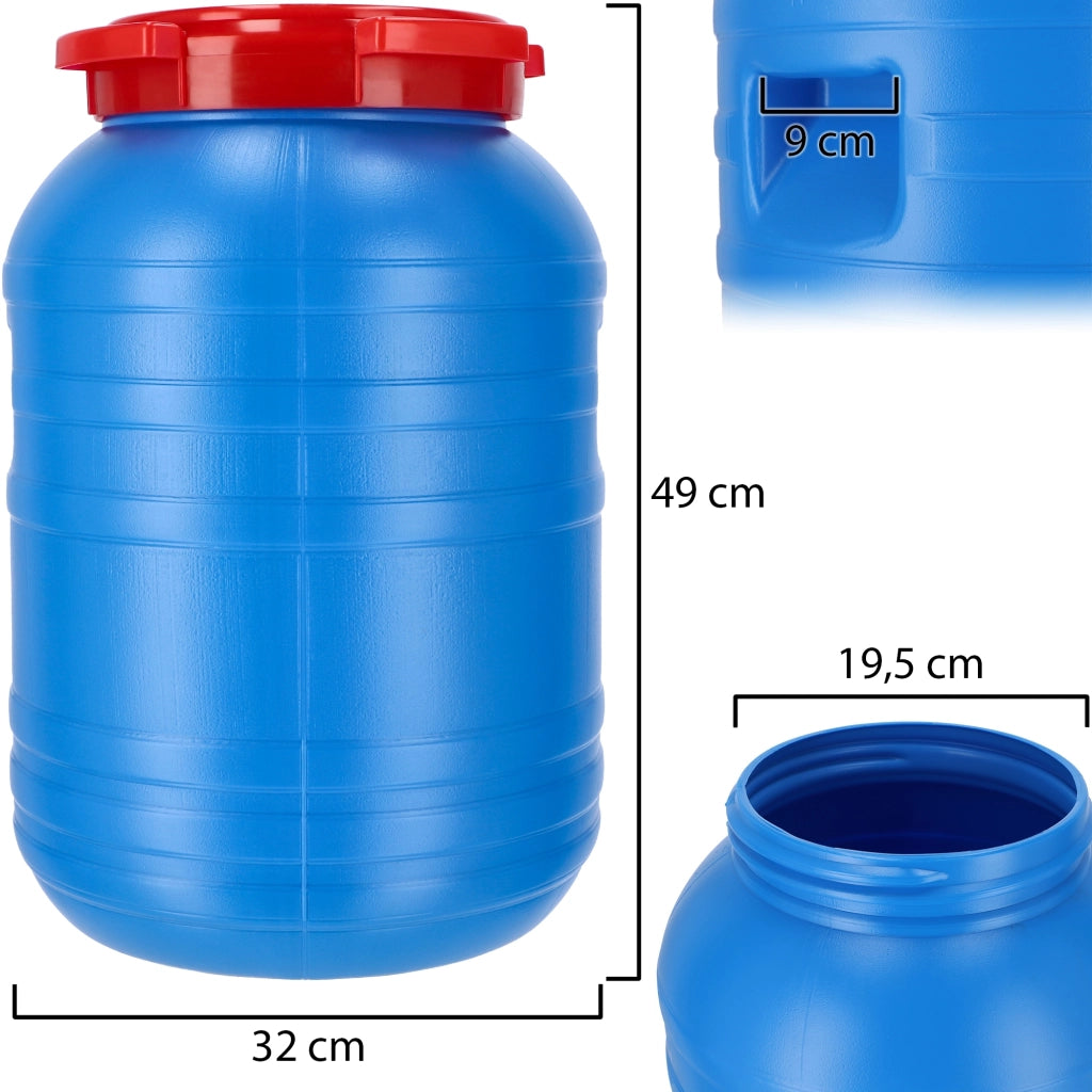 KADAX Barile in plastica da 30 litri per sottaceti di cavoli e cetrioli per acqua piovana Certificato