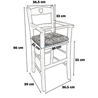 Seggiolone bimbo laccato rosa