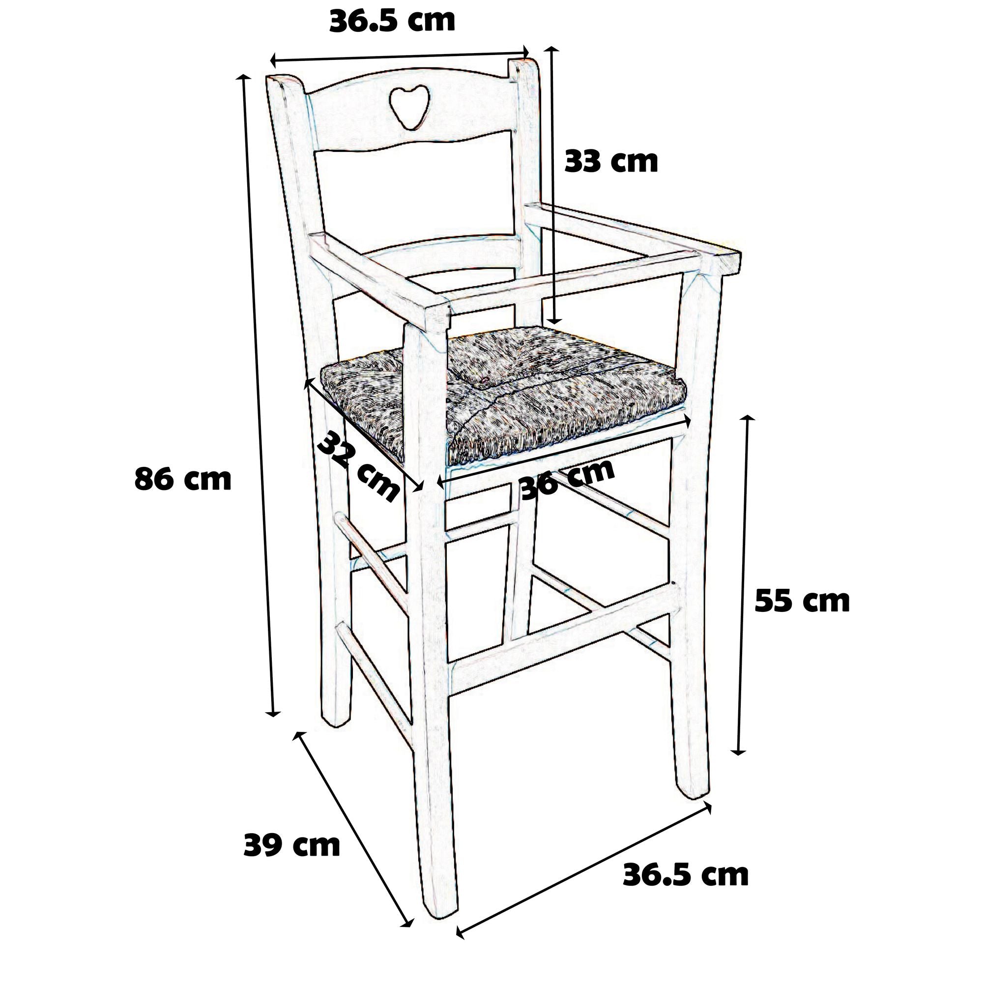 Seggiolone bimbo laccato rosa