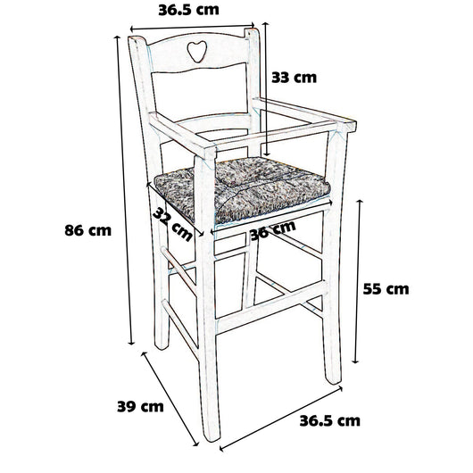 Seggiolone bimbo laccato rosa