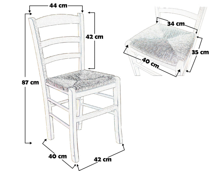 Sedia paesana paglia anilina giallo