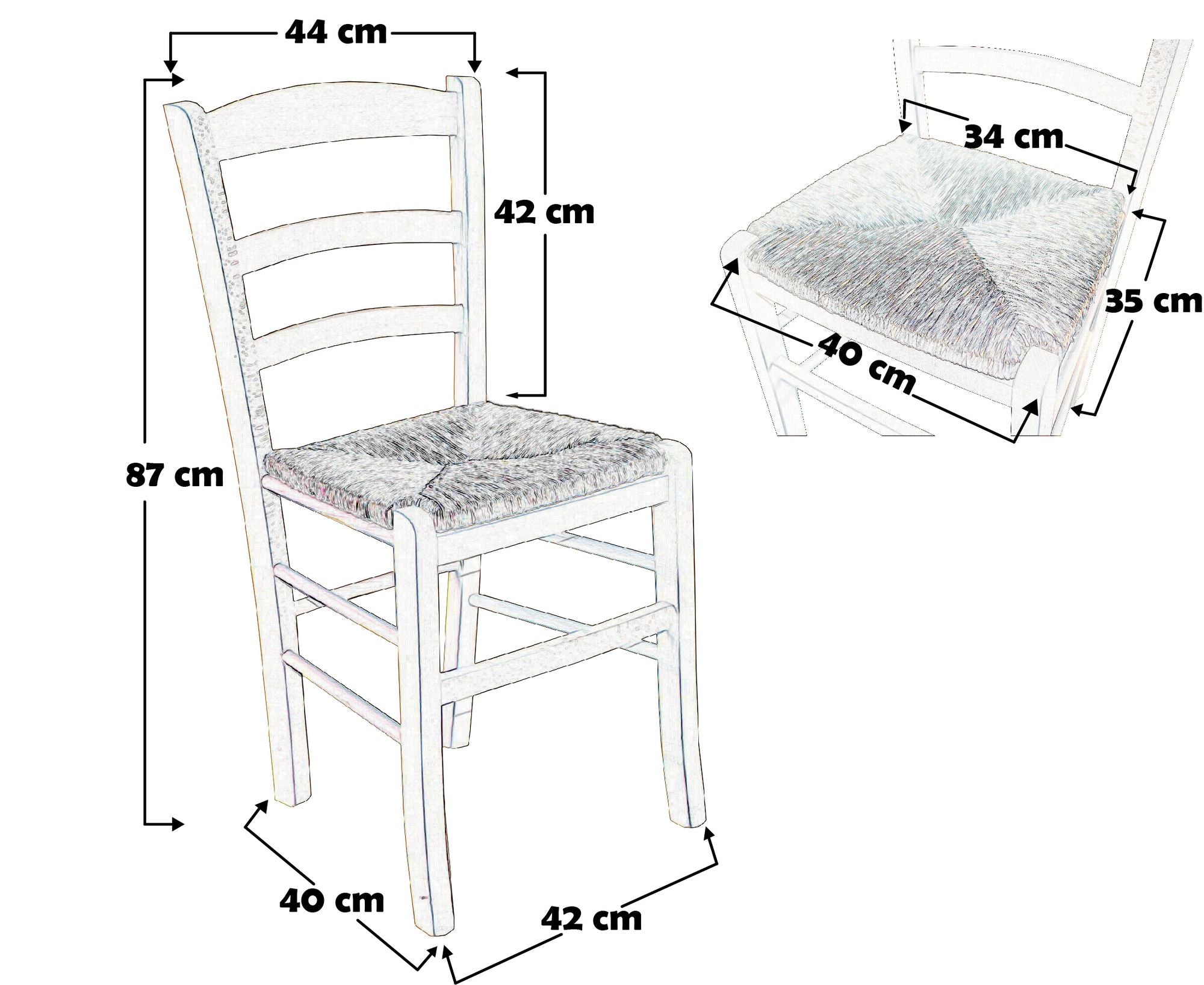 Sedia paesana paglia anilina verde